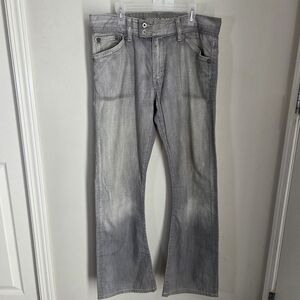 Guess Grey Flared Leg With Double Button Closure Womans Jeans Size 32